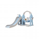 Keezi Kids 5-in-1 170cm Slide and Swing Set Playground Basketball Hoop Ring Outdoor Toys - Blue
