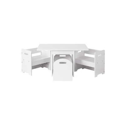 Keezi Kids Table and Chair Hidden Storage Box Multi-function Desk - White