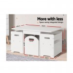 Keezi Kids Table and Chair Hidden Storage Box Multi-function Desk - White
