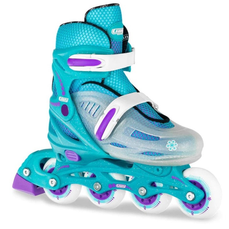 Crazy Skates 148 Adjustable Inline Skates Teal Glitter Ice - Large Crazy Skates 148 Adjustable Inline Skates Teal Glitter Ice - Large