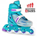 Crazy Skates 148 Adjustable Inline Skates Teal Glitter Ice - Large Crazy Skates 148 Adjustable Inline Skates Teal Glitter Ice - Large