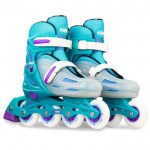 Crazy Skates 148 Adjustable Inline Skates Teal Glitter Ice - Large Crazy Skates 148 Adjustable Inline Skates Teal Glitter Ice - Large