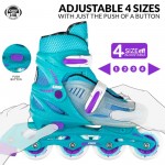 Crazy Skates 148 Adjustable Inline Skates Teal Glitter Ice - Large Crazy Skates 148 Adjustable Inline Skates Teal Glitter Ice - Large