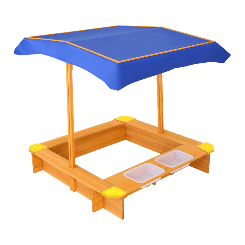 Keezi Outdoor Canopy Sand Pit with Dual Water Bins Keezi Outdoor Canopy Sand Pit with Dual Water Bins