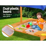 Keezi Outdoor Canopy Sand Pit with Dual Water Bins Keezi Outdoor Canopy Sand Pit with Dual Water Bins