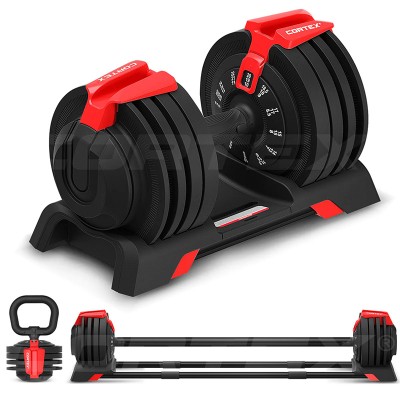 Lifespan CORTEX Revolock V2 24kg Adjustable Dumbbell + Barbell + Kettlebell All-in-One Set