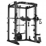 Lifespan CORTEX SM-20 6-in-1 Power Rack with Smith & Cable Machine + Leg Press Attachment + BN-9 Bench + 130kg Olympic Bumper Weight Plate & Barbell Package
