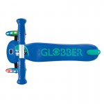 Globber PRIMO PLUS Scooter with Lights - Navy Blue / Emerald Green