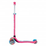 Globber PRIMO PLUS Scooter with Lights - Fuchsia / Sky Blue