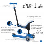 Globber GO UP Sporty Lights Convertible Scooter - Pastel Blue