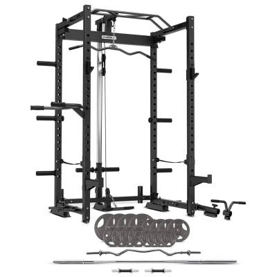 Lifespan CORTEX PR-4 Foldable Squat & Power Rack + 90kg Standard Tri-Grip Weight and Barbell Package