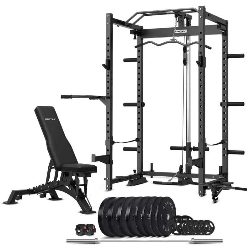 Lifespan CORTEX PR-4 Foldable Squat & Power Rack + BN-9 Bench + 130kg Olympic Bumper Weight and Barbell Package Lifespan CORTEX PR-4 Foldable Squat & Power Rack + BN-9 Bench + 130kg Olympic Bumper Weight and Barbell Package