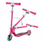 Globber Flow Foldable Junior Scooter with lights - Pastel Pink / Fuchsia