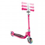 Globber Flow Foldable Junior Scooter with lights - Pastel Pink / Fuchsia