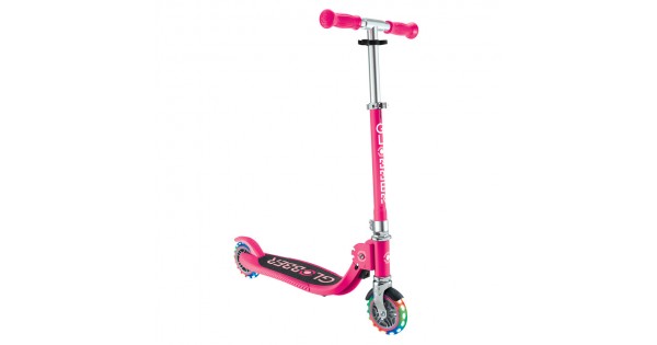 Globber Flow Foldable Junior Lights - Faltbarer 2-Rad Tretroller, LED-Räder, Verstellbar, Für Kinder Ab 3