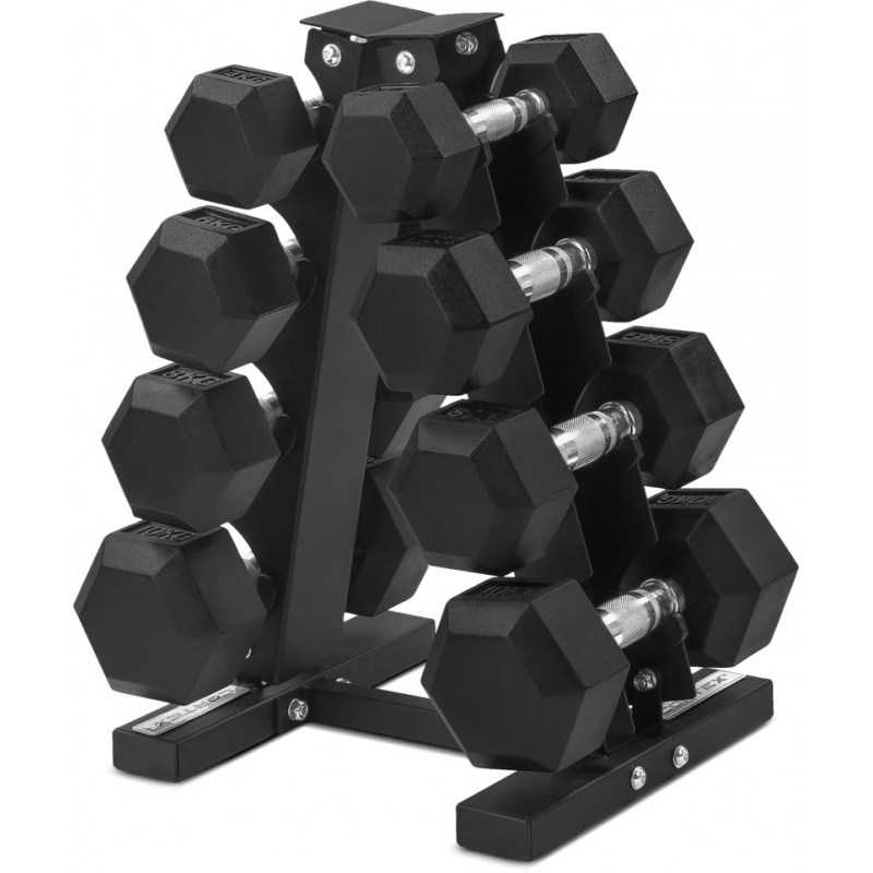 Lifespan Cortex Hex Dumbbell 4kg - 10kg Set (4 Pairs) & Stand Lifespan Cortex Hex Dumbbell 4kg - 10kg Set (4 Pairs) & Stand