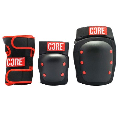 Core Protection Skate Triple Pad Set - Knee / Elbow / Wrist - Large