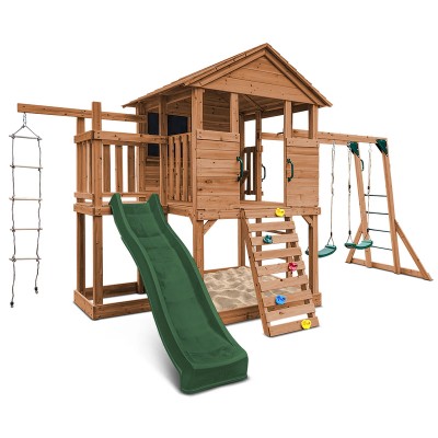 Lifespan Kingston Cubby House with 2.2m Slide - Green