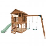 Lifespan Kingston Cubby House with 2.2m Slide - Pastel Green