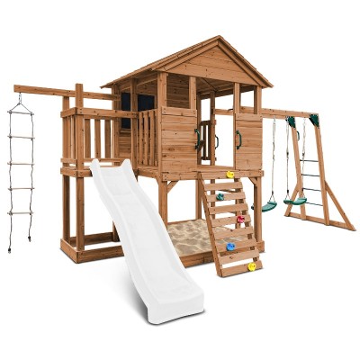 Lifespan Kingston Cubby House with 2.2m Slide - White