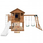 Lifespan Kingston Cubby House with 2.2m Slide - White Lifespan Kingston Cubby House with 2.2m Slide - White