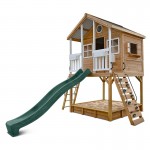 Lifespan Winchester Cubby House with 1.45m Elevation Platform and 3m Green Slide