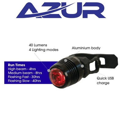 Azur USB Cyclops 25 Lumens Tail Light