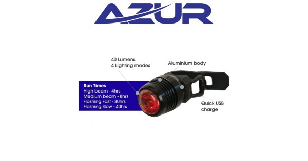 Azur | USB Cyclops 25 Lumens Tail Light | Go Easy Online