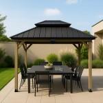 Yardtopia Maryborough 3m x 3m Timber & Steel Double Hip Roof Gazebo