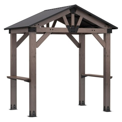 Yardtopia Oslo 2.4m x 1.8m BBQ/Grill Timber & Steel Gable Roof Gazebo