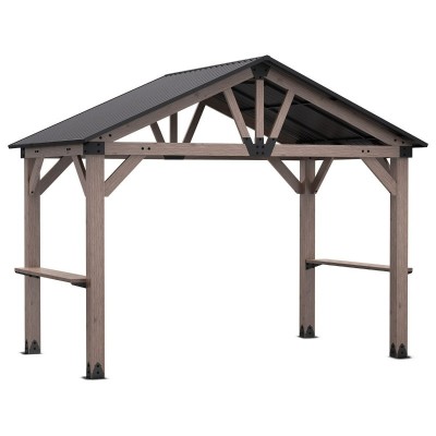 Yardtopia Oslo XL 3.6m x 2.4m BBQ/Grill Timber & Steel Gable Roof Gazebo