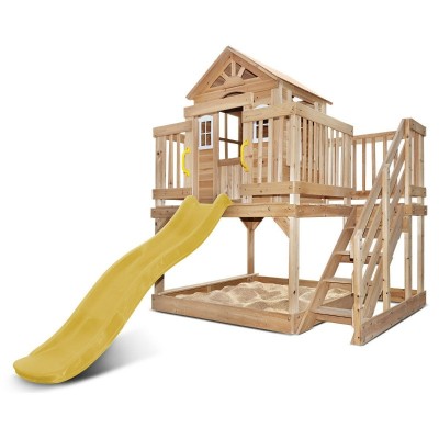 Lifespan Silverton Cubby House with 1.8m Slide - Yellow