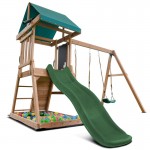 Lifespan Greenvale Swing Set & Play Centre with 1.8m Slide - Green