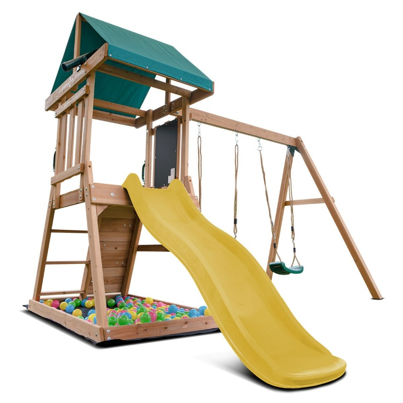 Lifespan Greenvale Swing Set & Play Centre with 1.8m Slide - Yellow Lifespan Greenvale Swing Set & Play Centre with 1.8m Slide - Yellow