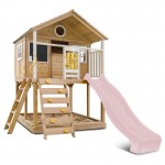 Lifespan Warrigal Cubby House with 2.2m Slide - Pastel Pink