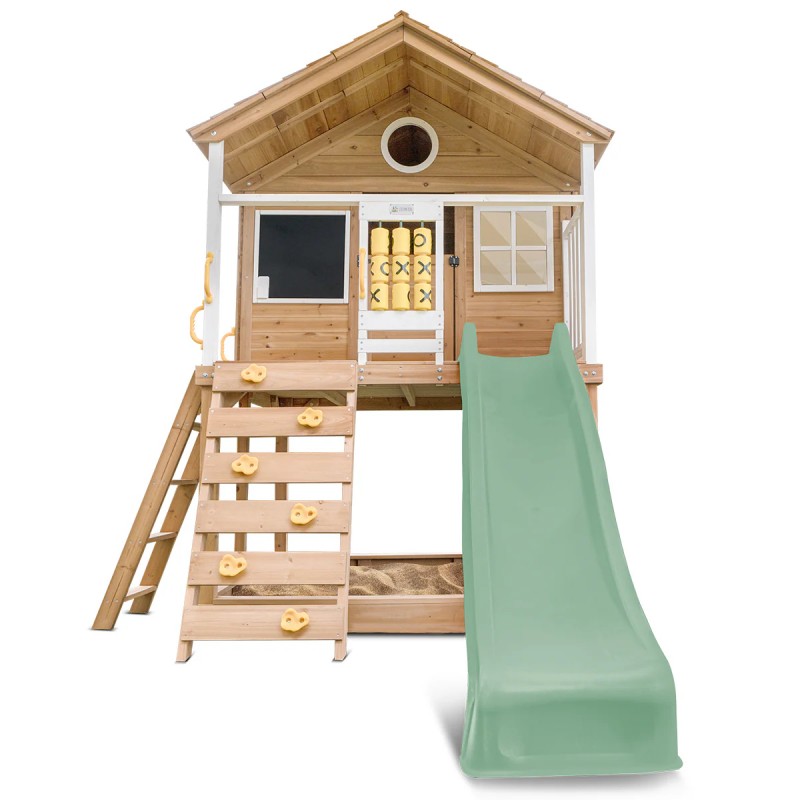 Lifespan Warrigal Cubby House with 2.2m Slide - Pastel Green Lifespan Warrigal Cubby House with 2.2m Slide - Pastel Green