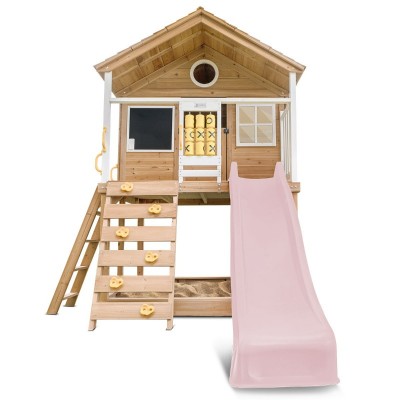 Lifespan Warrigal Cubby House with 2.2m Slide - Pastel Pink