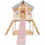 Lifespan Winchester Cubby House (Elevated 1.45m) with 3.0m Slide - Pastel Pink