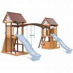Lifespan Armadale Swing Set & Play Centre with Two 2.2m Slide - Pastel Blue