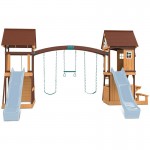 Lifespan Armadale Swing Set & Play Centre with Two 2.2m Slide - Pastel Blue