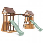 Lifespan Armadale Swing Set & Play Centre with Two 2.2m Slide - Pastel Green
