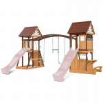 Lifespan Armadale Swing Set & Play Centre with Two 2.2m Slide - Pastel Pink