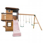 Lifespan Darlington Swing Set & Play Centre with 2.2m Slide - Pastel Pink Lifespan Darlington Swing Set & Play Centre with 2.2m Slide - Pastel Pink