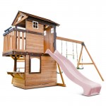 Lifespan Darlington Swing Set & Play Centre with 2.2m Slide - Pastel Pink Lifespan Darlington Swing Set & Play Centre with 2.2m Slide - Pastel Pink