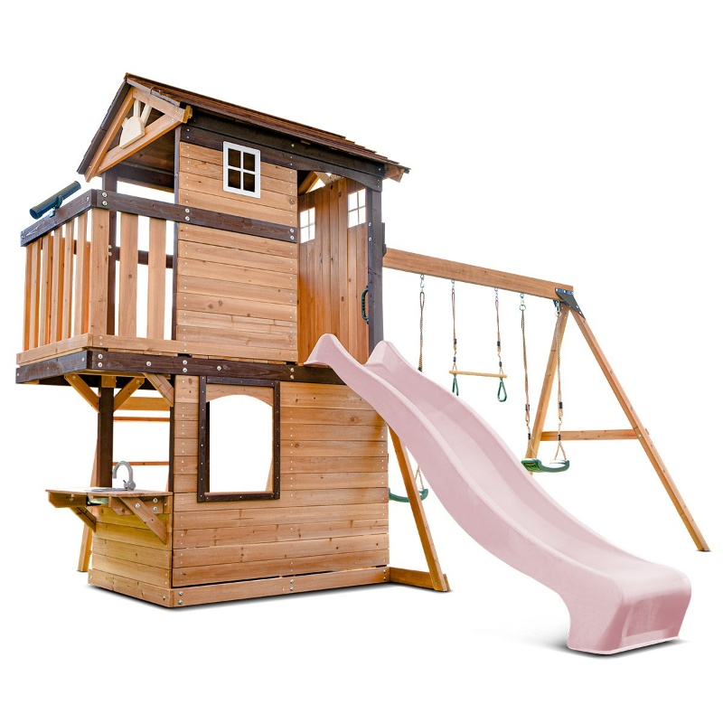 Lifespan Darlington Swing Set & Play Centre with 2.2m Slide - Pastel Pink Lifespan Darlington Swing Set & Play Centre with 2.2m Slide - Pastel Pink