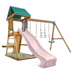 Lifespan Birmingham Swing Set & Play Centre with 2.2m Slide - Pastel Pink Lifespan Birmingham Swing Set & Play Centre with 2.2m Slide - Pastel Pink