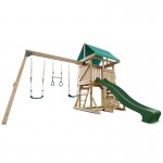 Lifespan Carindale Swing Set & Play Centre with 2.2m Slide - Green