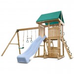 Lifespan Carindale Swing Set & Play Centre with 2.2m Slide - Pastel Blue Lifespan Carindale Swing Set & Play Centre with 2.2m Slide - Pastel Blue