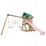 Lifespan Carindale Swing Set & Play Centre with 2.2m Slide - Pastel Pink