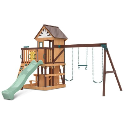 Lifespan Coventry Swing Set & Playground with 2.2m Slide - Pastel Green